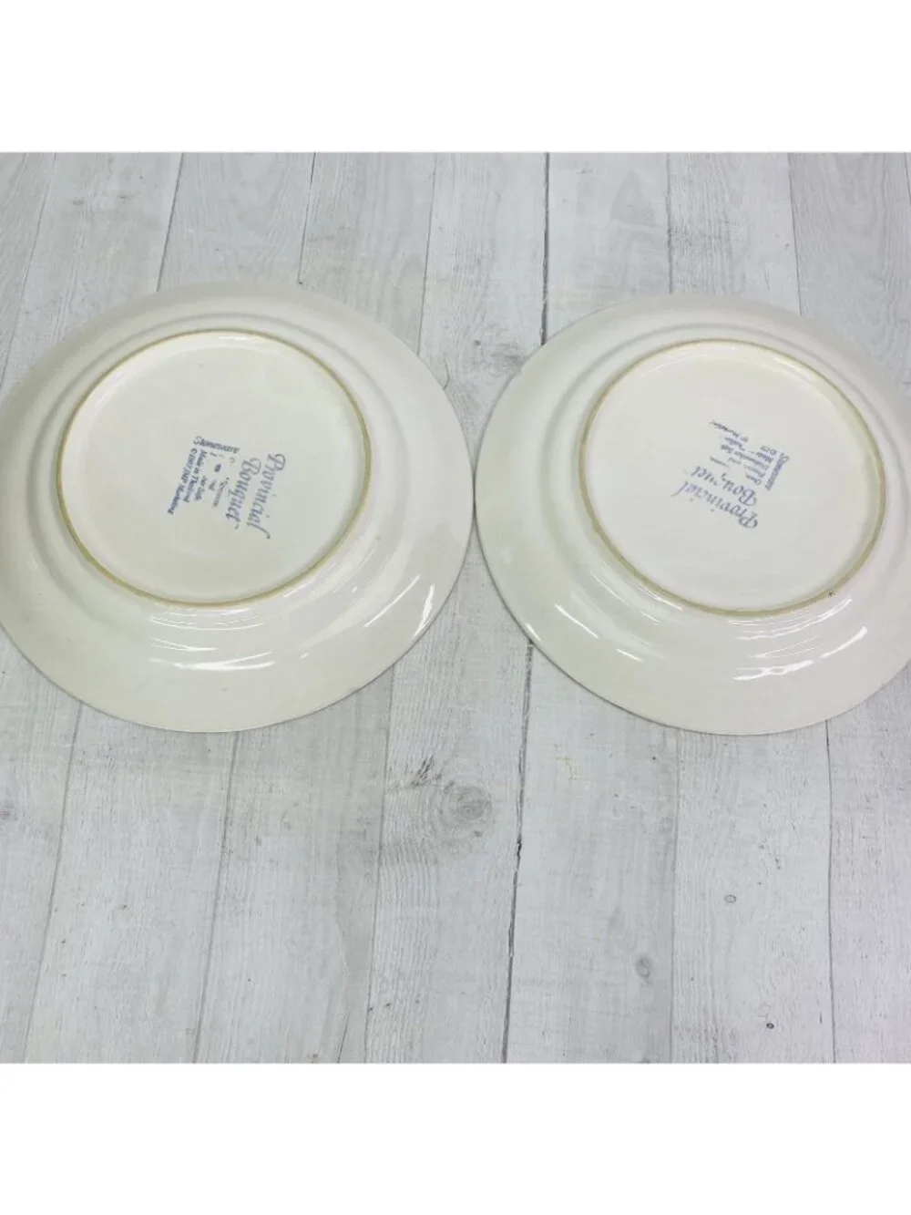 80s JMP Marketing PROVINCIAL BOUQUET Center Flowers Stoneware Dinner Plate Set 4